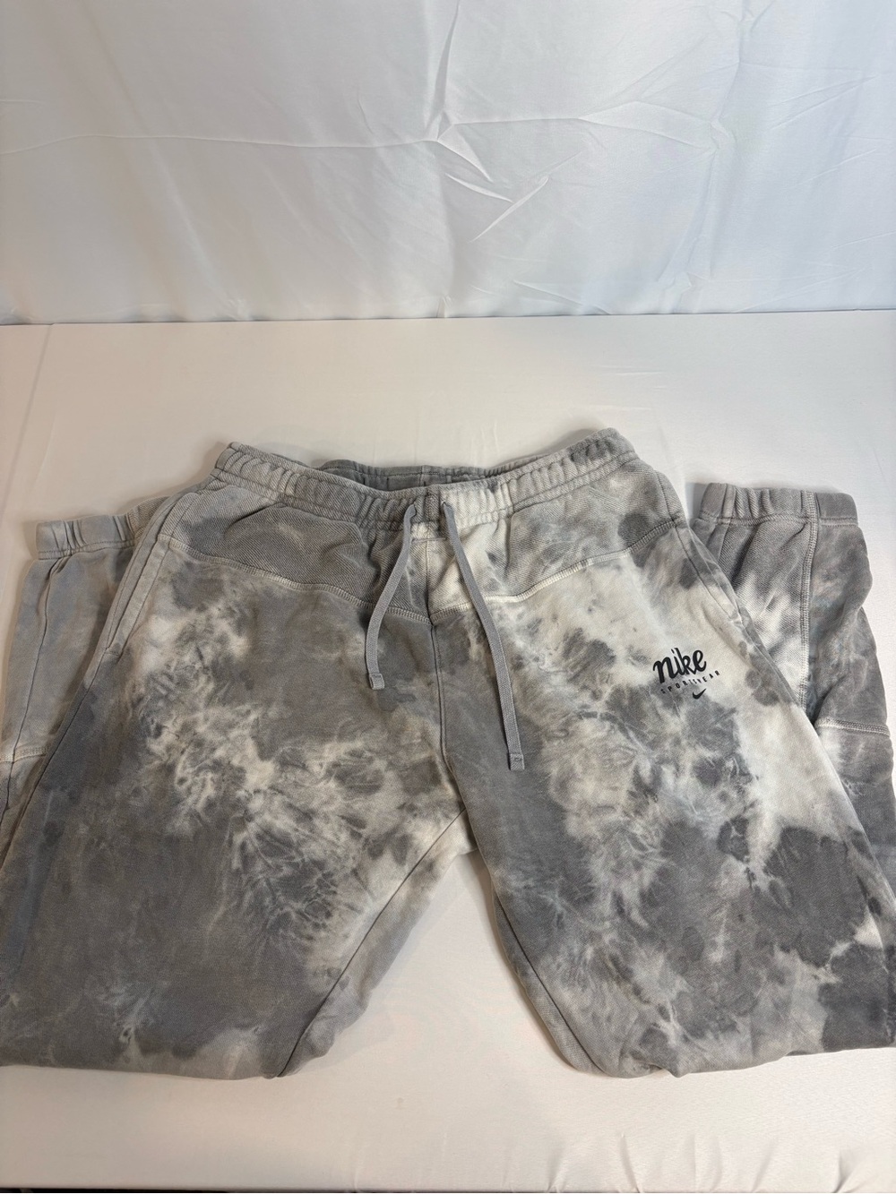 Nike Gray & White Tie-Dye Men's Jogger Sweatpants